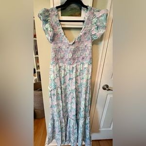 Love shack fancy smocked maxi dress